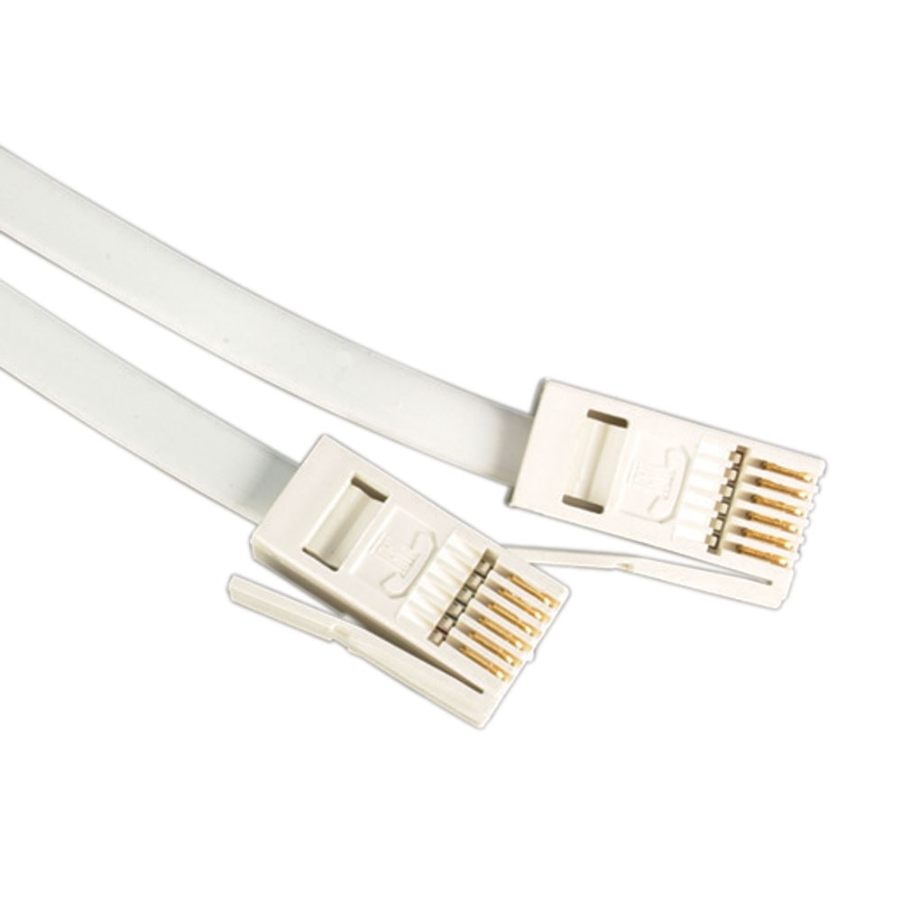 BT 4 Wire 431A Plug To 4 Wire Male Plug Telephone Cable Lead 2m White